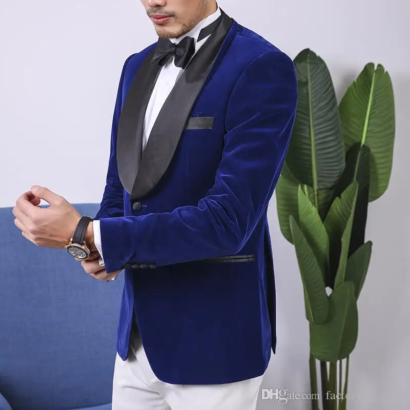 Latest Coat Pant Design Royal Blue Velvet Men Wedding Suits Man Blazer Groom Tuxedo Black Shawl Lapel 2Piece Terno Masculino
Latest Coat Pant Design Royal Blue Velvet Men Wedding Suits Man Blazer Groom Tuxedo Black Shawl Lapel 2Piece Terno Masculino