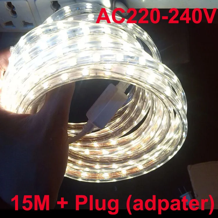 led strip 15m + strip plug adapter 300 LED 5050 luces led tiras Waterproof Cool White Warm white red yellow green 220V
led strip 15m + strip plug adapter 300 LED 5050 luces led tiras Waterproof Cool White Warm white red yellow green 220V
