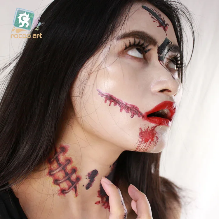 24 Different 10x15cm Horror Halloween Makeup Tattoos Fake Blood Lips Scars Pumpkin Tattoos With Fake Scab Blood
24 Different 10x15cm Horror Halloween Makeup Tattoos Fake Blood Lips Scars Pumpkin Tattoos With Fake Scab Blood