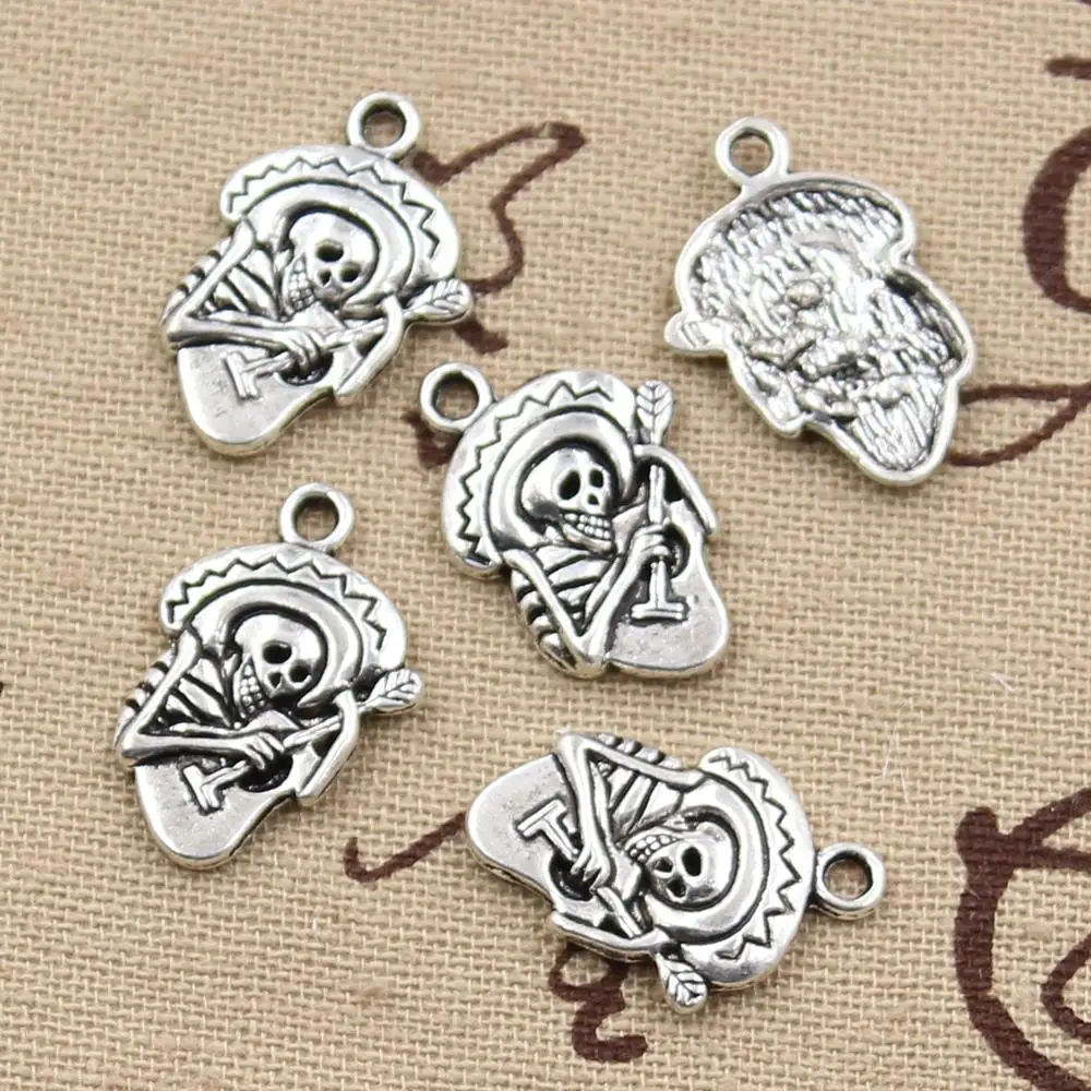 15pcs Charms Skull Sombrero With Guitar 22x15mm Antique Making Pendant fit,Vintage Tibetan Bronze,DIY Handmade Jewelry
15pcs Charms Skull Sombrero With Guitar 22x15mm Antique Making Pendant fit,Vintage Tibetan Bronze,DIY Handmade Jewelry