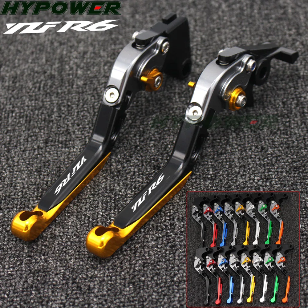 Laser Logo YZFR6 Golden&Titanium Folding Extendable Motorcycle CNC Brake Clutch Levers For Yamaha YZFR6 YZF R6 2017 2018
Laser Logo YZFR6 Golden&Titanium Folding Extendable Motorcycle CNC Brake Clutch Levers For Yamaha YZFR6 YZF R6 2017 2018