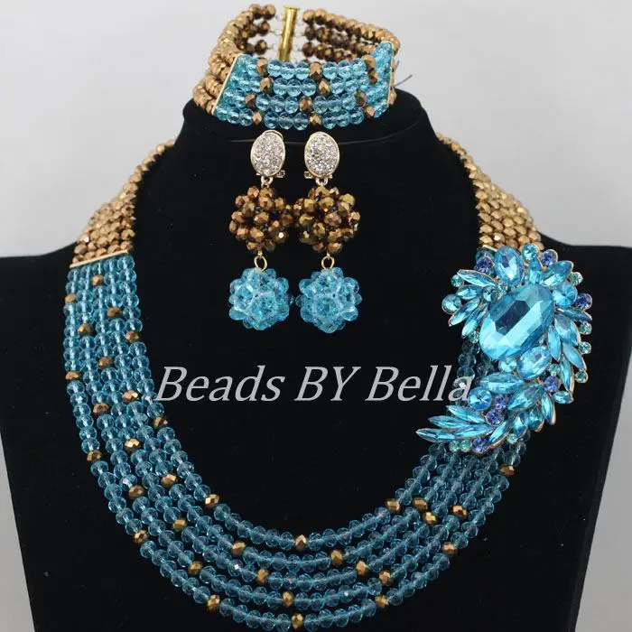 5 Layers Lovely Sky Blue Crystal Beads Necklace Nigerian Wedding Party African Beads Jewelry Set New Brooch ABF528
5 Layers Lovely Sky Blue Crystal Beads Necklace Nigerian Wedding Party African Beads Jewelry Set New Brooch ABF528