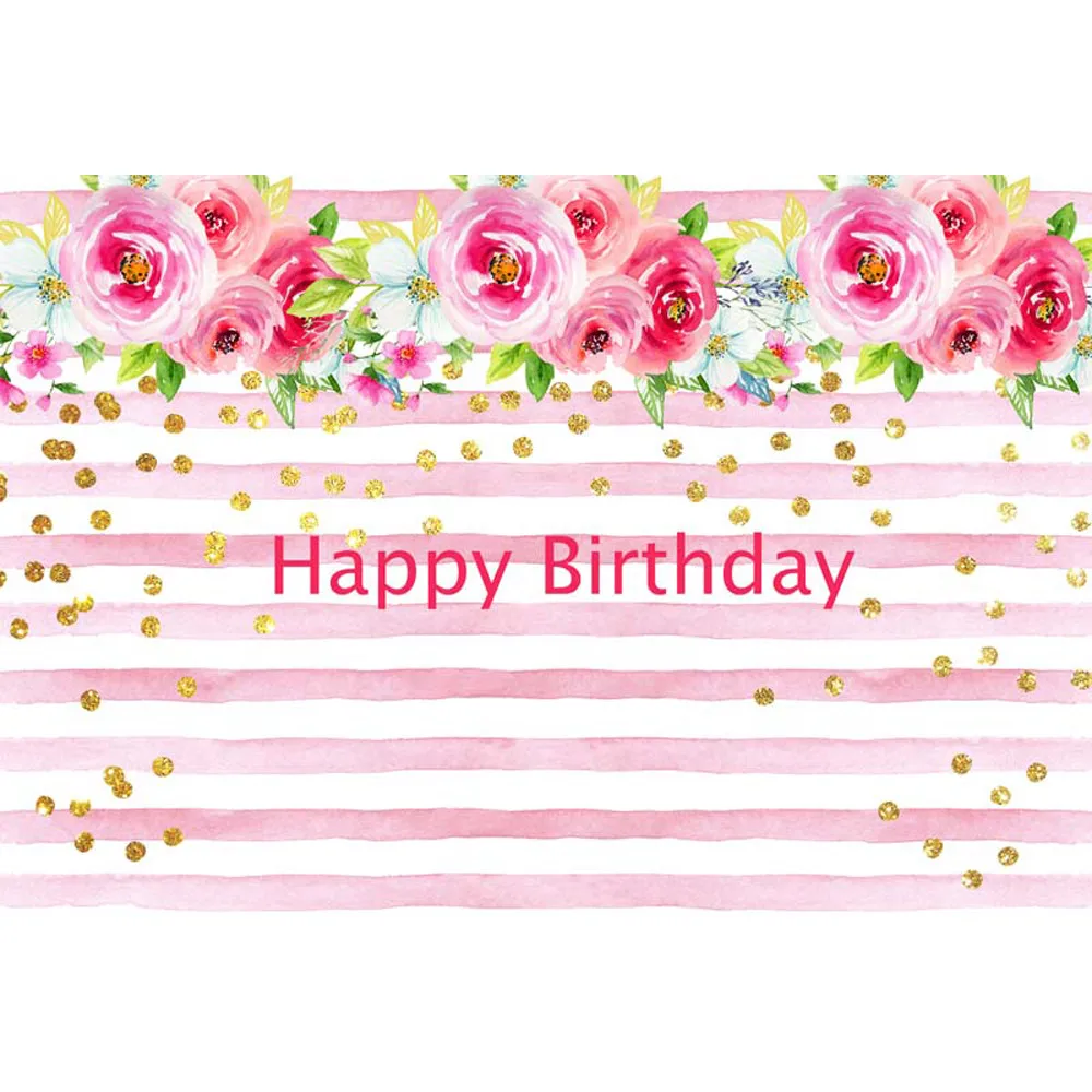 Princess Girl Happy Birthday Backdrop Printed Gold Polka Dots Flowers White Pink Striped Kids Party Photo Booth Background
Princess Girl Happy Birthday Backdrop Printed Gold Polka Dots Flowers White Pink Striped Kids Party Photo Booth Background