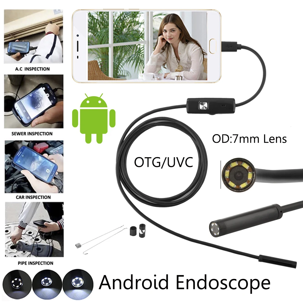 Android Endoscope Camera For Smartphone Snake Usb Inspection Boroscope Car Ear Detection 7.0mm 6led 1m 2m 3.5m 5m Cable Length
Android Endoscope Camera For Smartphone Snake Usb Inspection Boroscope Car Ear Detection 7.0mm 6led 1m 2m 3.5m 5m Cable Length