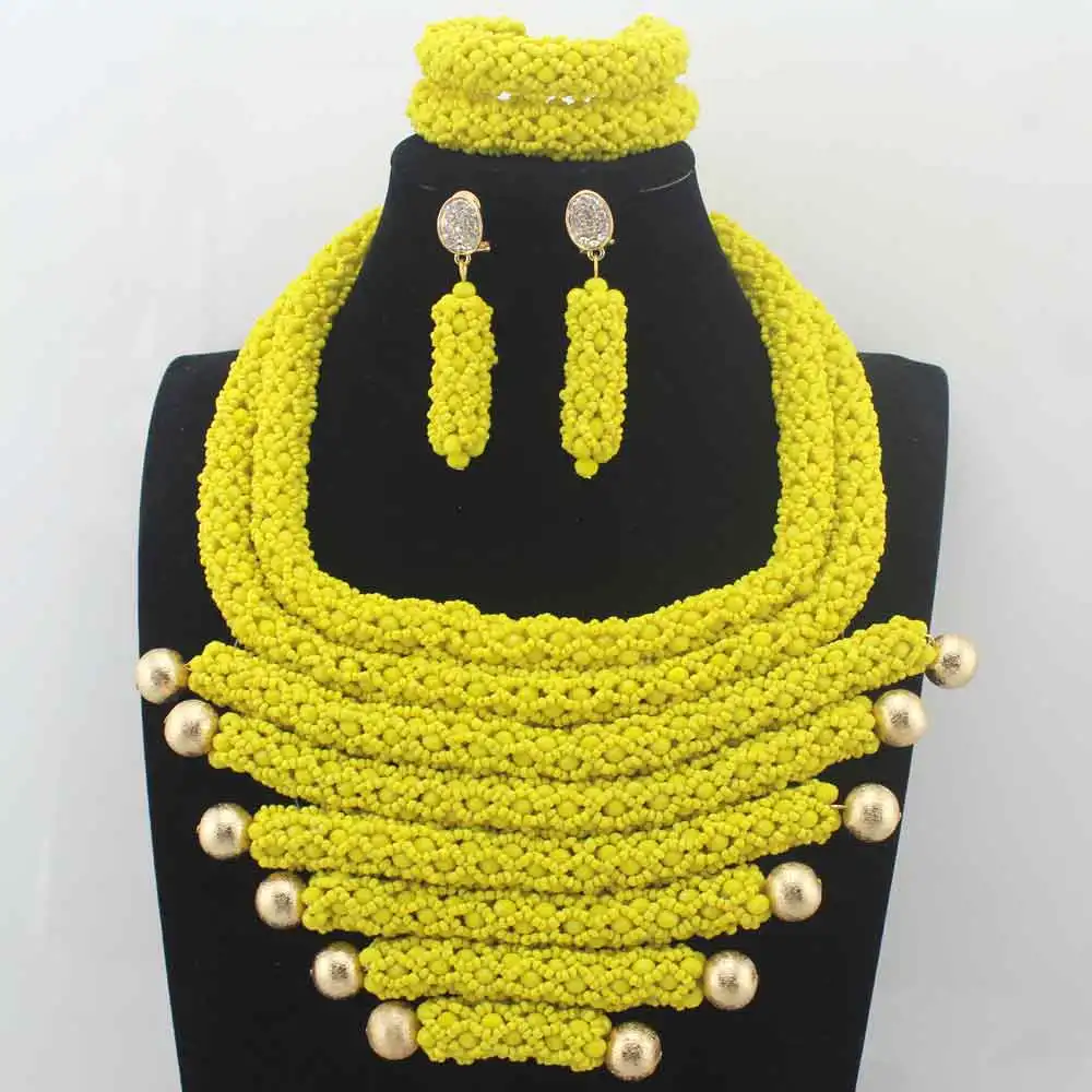 2019 Handmade Sets African Wedding Bridal Vintage Yellow Crystal Nigerian Women Beads Necklace Jewelry Set Free Shipping W14034
2019 Handmade Sets African Wedding Bridal Vintage Yellow Crystal Nigerian Women Beads Necklace Jewelry Set Free Shipping W14034