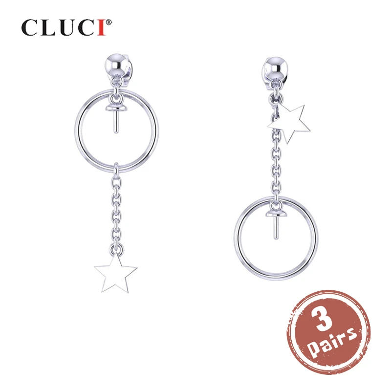 CLUCI 3 pair Silver 925 Earrings For Women Pearl Earrings Mounting Jewelry 925 Sterling Silver Star Drop Earring SE107SB
CLUCI 3 pair Silver 925 Earrings For Women Pearl Earrings Mounting Jewelry 925 Sterling Silver Star Drop Earring SE107SB