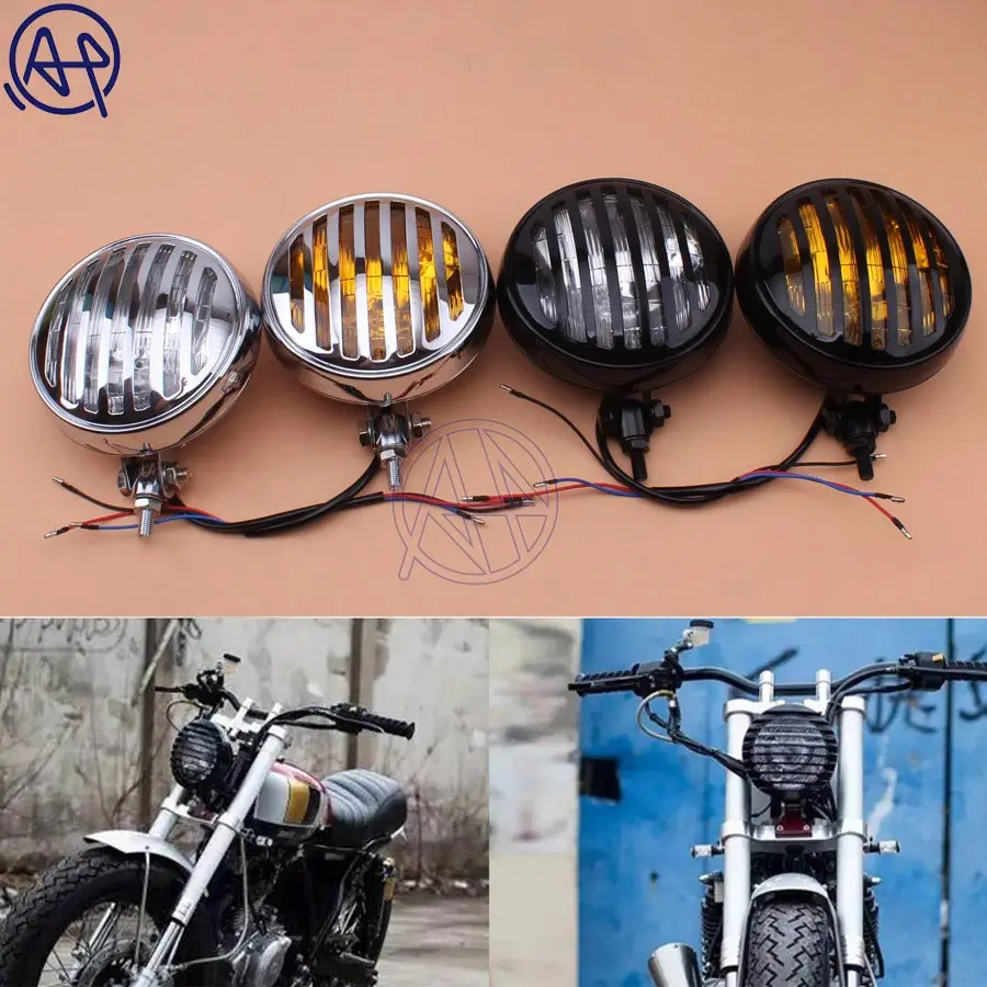 For Harley Chopper Motorcycle Old School Vintage Metal Retro Front Hi-Lo H4 Grill Mask Headlight Clear/Amber Lens Black/Chrome
For Harley Chopper Motorcycle Old School Vintage Metal Retro Front Hi-Lo H4 Grill Mask Headlight Clear/Amber Lens Black/Chrome