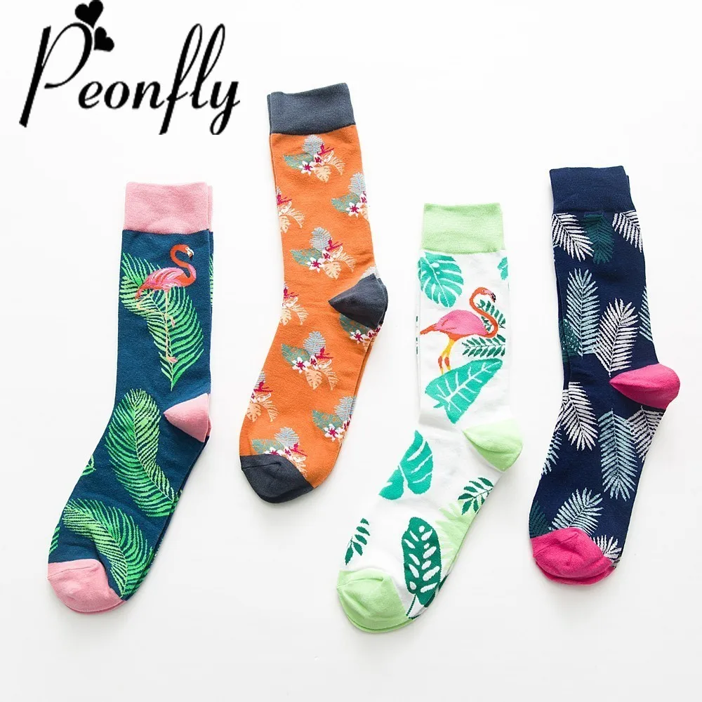PEONFLY Men Personality Colorful Jacquard Socks cute Exquisite Feather Leaves Flamingo Socks Funny Happy casual Cotton Sock male
PEONFLY Men Personality Colorful Jacquard Socks cute Exquisite Feather Leaves Flamingo Socks Funny Happy casual Cotton Sock male