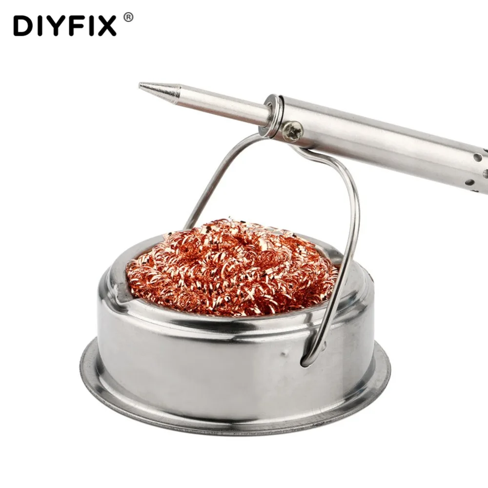 DIYFIX Welding Soldering Solder Iron Tip Cleaner Cleaning Steel Brass Wire Brush with Stand Holder Set BGA Repair Tool
DIYFIX Welding Soldering Solder Iron Tip Cleaner Cleaning Steel Brass Wire Brush with Stand Holder Set BGA Repair Tool