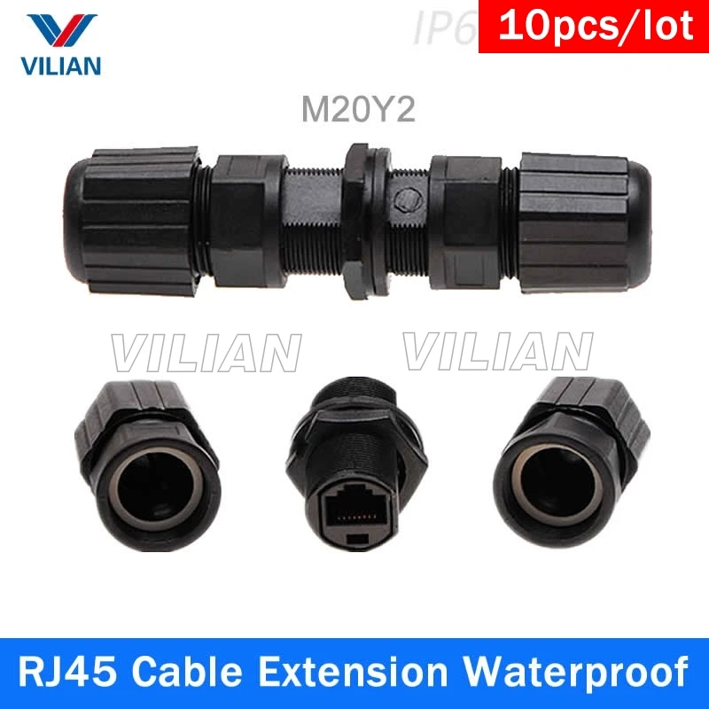 RJ45 Waterproof connector Metal shielded Outdoor network cable extension butt joint straight in interface cable to cable 10units
RJ45 Waterproof connector Metal shielded Outdoor network cable extension butt joint straight in interface cable to cable 10units