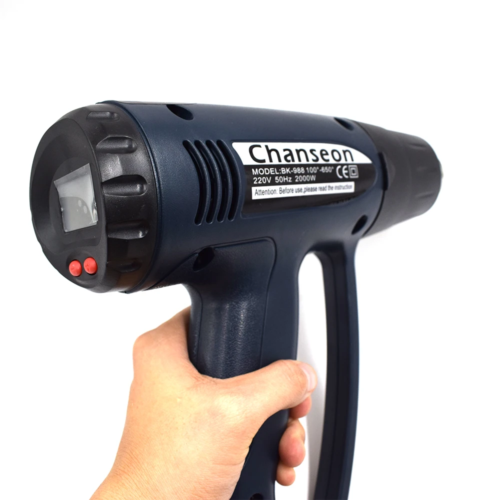 Chanseon 2000W EU Industrial Electric Hot Air Gun Thermoregulator LCD Display Shrink Wrapping Thermal Heat Gun Heater NozzleCha
Chanseon 2000W EU Industrial Electric Hot Air Gun Thermoregulator LCD Display Shrink Wrapping Thermal Heat Gun Heater NozzleCha
