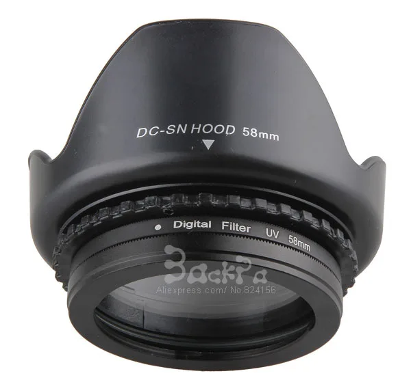 Camera Lens Filter Adapter Ring Metal FA-DC58C to 58mm Female thread + Lens cap + Lens hood + UV Filter 58mm For G1X
Camera Lens Filter Adapter Ring Metal FA-DC58C to 58mm Female thread + Lens cap + Lens hood + UV Filter 58mm For G1X