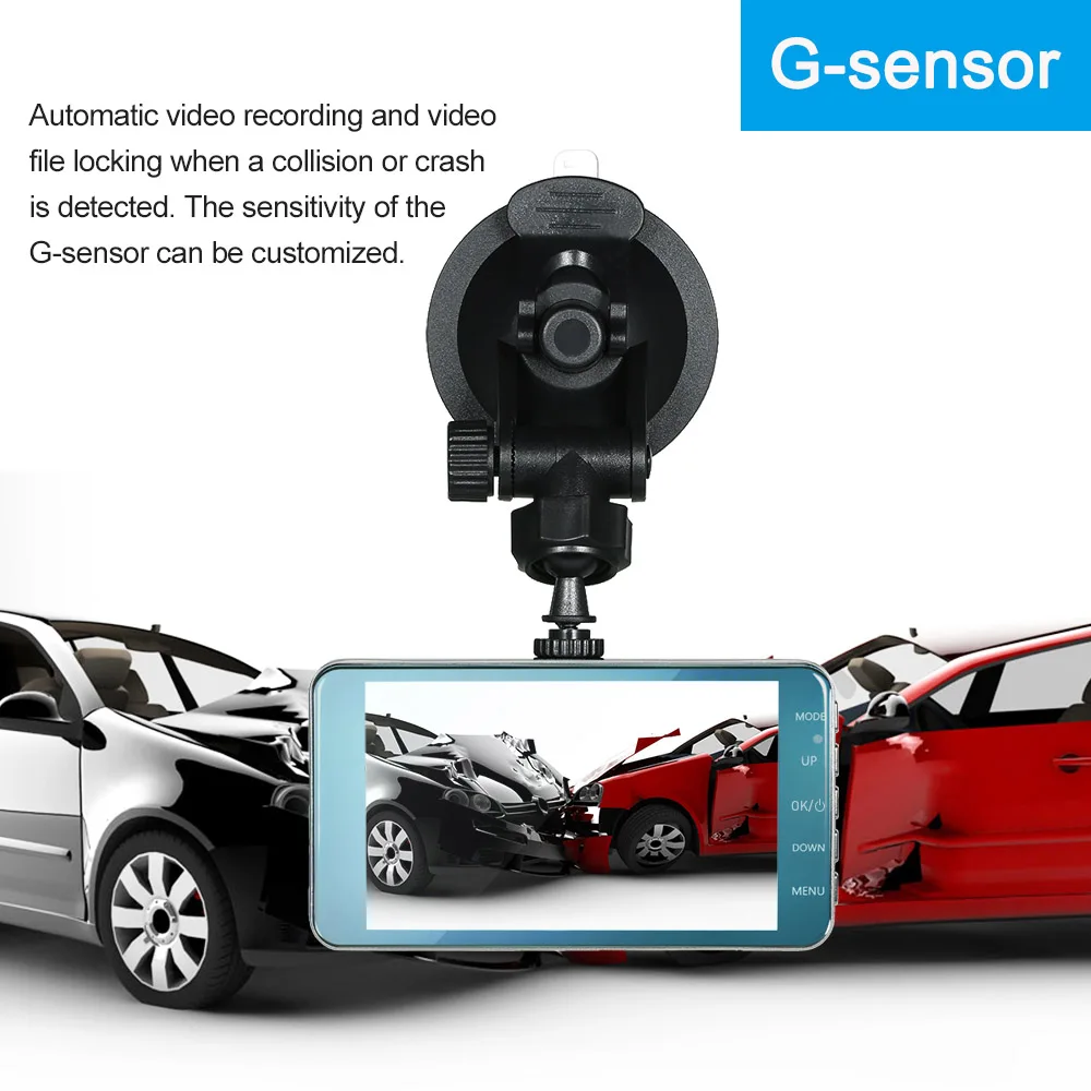 4" Dual Lens Car DVR Dash Cam Camera Camcorder LED Night Vision / Motion Detection / Loop Recording / G-sensor
4" Dual Lens Car DVR Dash Cam Camera Camcorder LED Night Vision / Motion Detection / Loop Recording / G-sensor