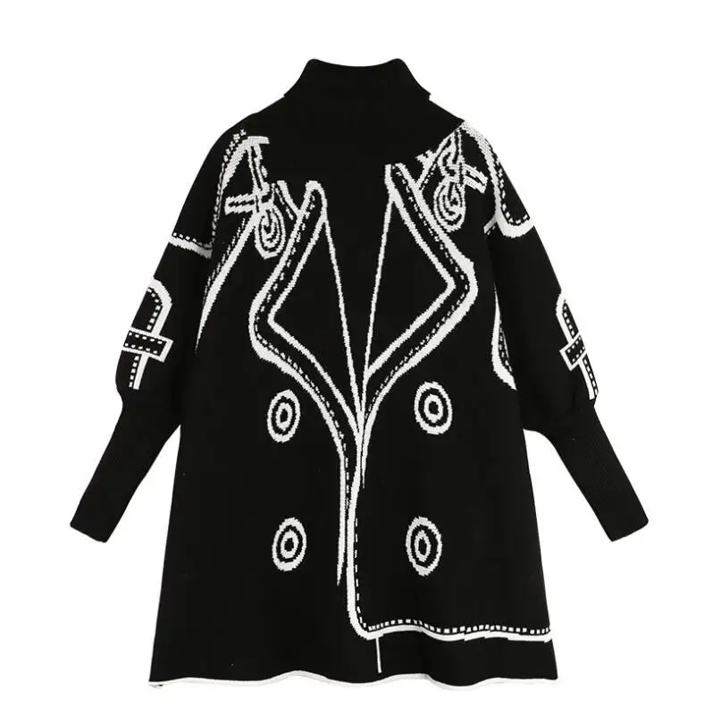 2019 Women Knitted Pullover Korean Loose High Collar Cloak Knitwear Mid-Long Autumn Winter Bat Sweater Female p1340
2019 Women Knitted Pullover Korean Loose High Collar Cloak Knitwear Mid-Long Autumn Winter Bat Sweater Female p1340