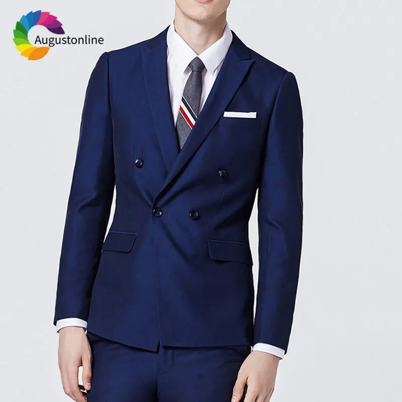 Custom Made Navy Blue Wedding Suits Men Double Breasted Peaked Lapel Groom Tuxedo Costume Homme Men's Classic Suits Pants 2Piece
Custom Made Navy Blue Wedding Suits Men Double Breasted Peaked Lapel Groom Tuxedo Costume Homme Men's Classic Suits Pants 2Piece