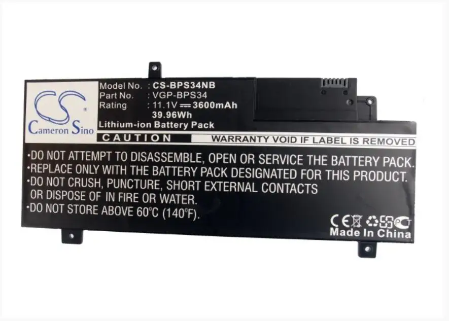 Аккумулятор Cameron Sino 3600 мАч для SONY F15A16 F15A16SC SVF15A13CW 15A15CW 15A16SC VAIO Fit 15 CA46 CA47 CA48 VGP-BPS34
Аккумулятор Cameron Sino 3600 мАч для SONY F15A16 F15A16SC SVF15A13CW 15A15CW 15A16SC VAIO Fit 15 CA46 CA47 CA48 VGP-BPS34