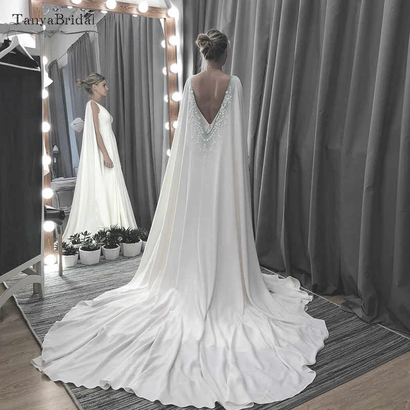Soft Satin Wedding Cape Long Shawls With Lace Appliques Beaded Luxury Bridal Wrap DJ108
Soft Satin Wedding Cape Long Shawls With Lace Appliques Beaded Luxury Bridal Wrap DJ108