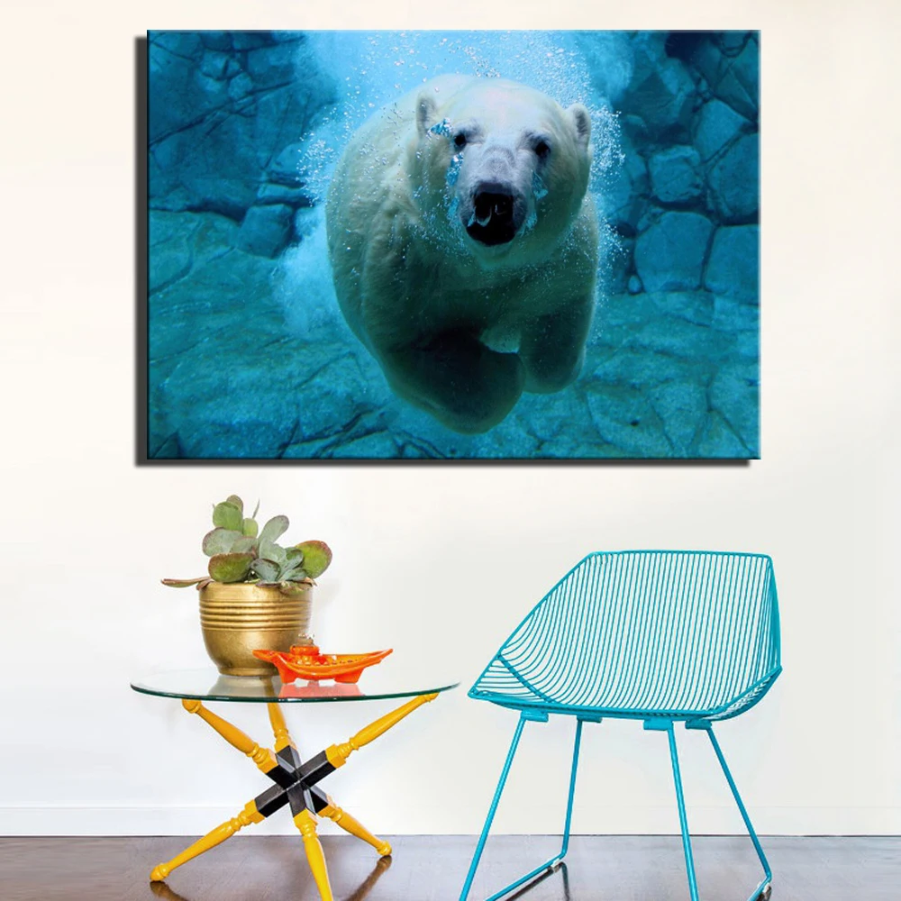 Swimming Polar Bear Wall Posters Large Size For Kids Room Decor Realist Animal Modern Home Decor Canvas Painting For Living Room
Swimming Polar Bear Wall Posters Large Size For Kids Room Decor Realist Animal Modern Home Decor Canvas Painting For Living Room