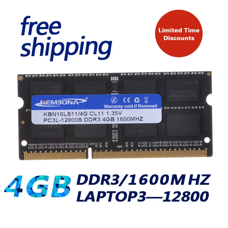 KEMBONA Computer laptop sodimm ddr3 4gb 1600mhz PC3L 1.35V pc12800 204PIN SODIMM work for all motherboard
KEMBONA Computer laptop sodimm ddr3 4gb 1600mhz PC3L 1.35V pc12800 204PIN SODIMM work for all motherboard