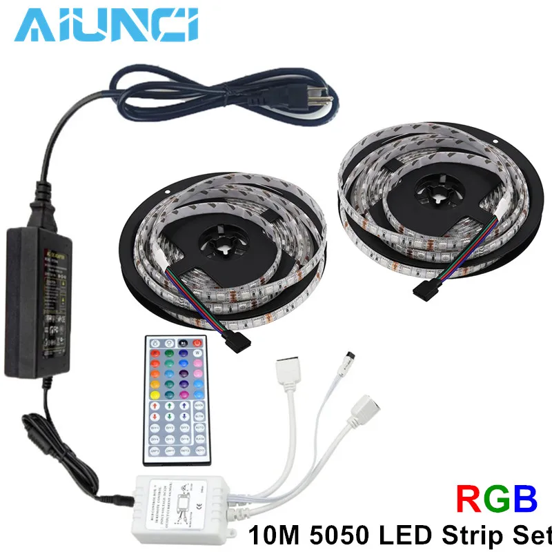 Водонепроницаемая светодиодная лента RGB 5 м/10 м SMD 5050 светильник пульт дистанционного управления на 44 кнопки + адаптер питания
Водонепроницаемая светодиодная лента RGB 5 м/10 м SMD 5050 светильник пульт дистанционного управления на 44 кнопки + адаптер питания