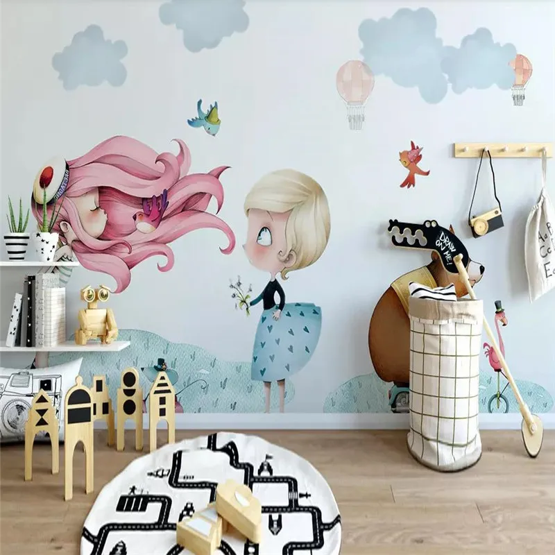 Nordic minimalist hand-painted small beauty children's house wall professional production mural photo wallpaper
Nordic minimalist hand-painted small beauty children's house wall professional production mural photo wallpaper
