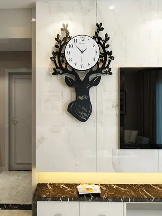 Personality Watch Creative Fashion Decoration Deer Head Wall Clock Living Room Modern Minimalist Hanging Table Nordic Atmosphere
Personality Watch Creative Fashion Decoration Deer Head Wall Clock Living Room Modern Minimalist Hanging Table Nordic Atmosphere