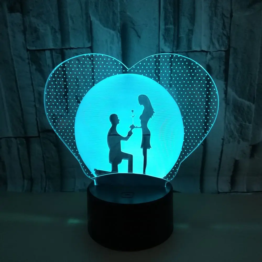 Colorful Touch 3d Nightlight Valentine's Day Gift 3d Led Bedside Desk Lamp Stereo Vision Proposal Lighting Table Lamp
Colorful Touch 3d Nightlight Valentine's Day Gift 3d Led Bedside Desk Lamp Stereo Vision Proposal Lighting Table Lamp