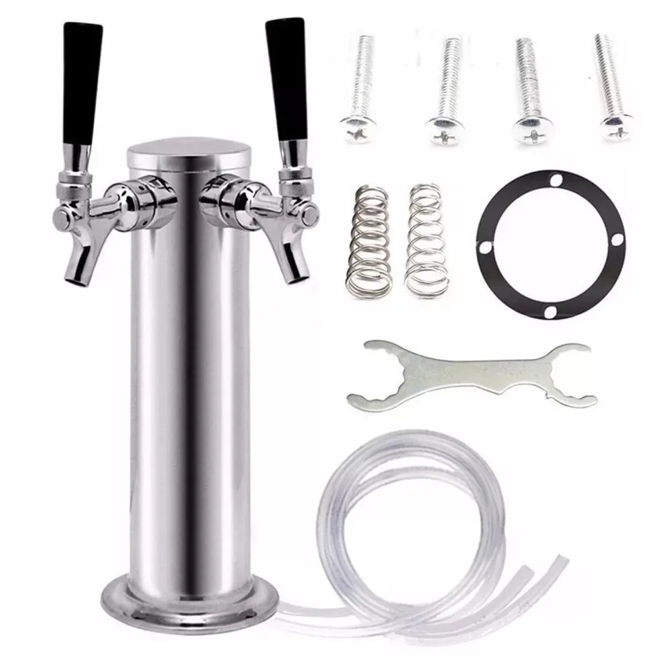Dual Tap 3" Stainless Steel Body Beer Tower,1/4" Beer Line, include Mounting hardware and Faucet Brench
Dual Tap 3" Stainless Steel Body Beer Tower,1/4" Beer Line, include Mounting hardware and Faucet Brench