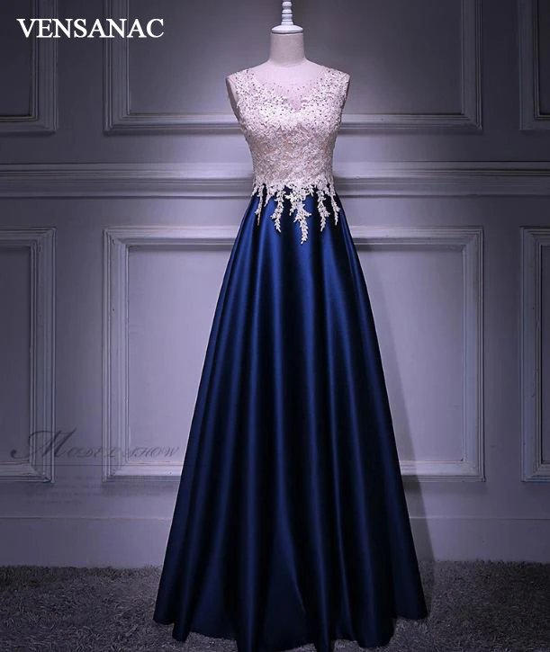 VENSANAC Illusion Crystal O Neck Lace Appliques Long Evening Dresses Elegant A Line Satin Party Prom Gowns
VENSANAC Illusion Crystal O Neck Lace Appliques Long Evening Dresses Elegant A Line Satin Party Prom Gowns