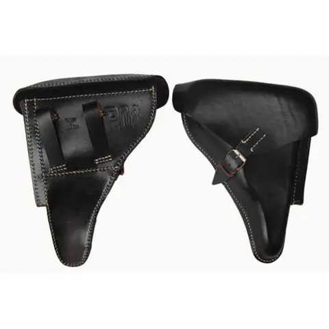 WWII WW2 German Military Brown Officer Leather Luger P08 P-08 Hardshell Holster