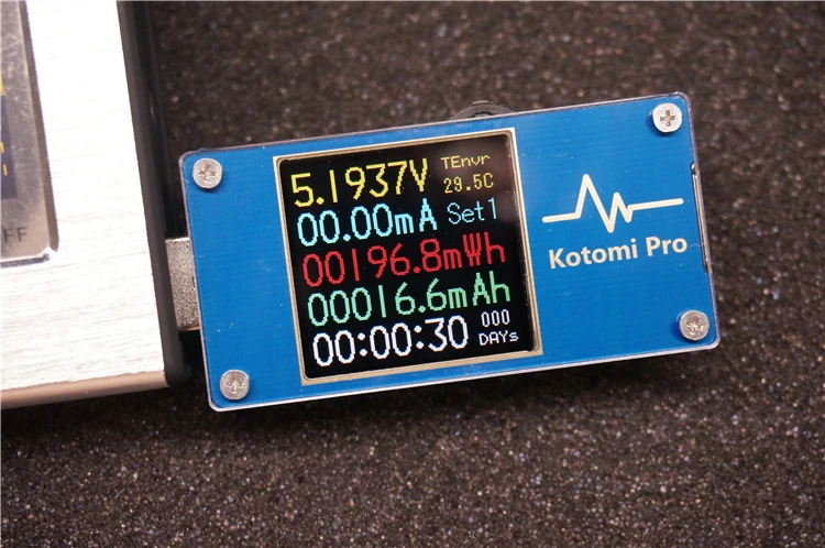 Kotomi + Pro Высокоточный цветной экран USB Вольтметр Емкость Кулонометр PD QC Тест сопротивления триггера
Kotomi + Pro Высокоточный цветной экран USB Вольтметр Емкость Кулонометр PD QC Тест сопротивления триггера