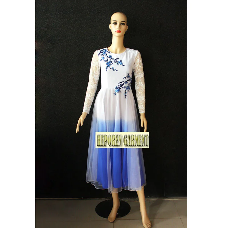 Custom Made Folk Dance Costumes Dress For Woman,Blue Flower Gradient Color Of Dresses Stage Wear Long Dress Lace Sleeves
Custom Made Folk Dance Costumes Dress For Woman,Blue Flower Gradient Color Of Dresses Stage Wear Long Dress Lace Sleeves