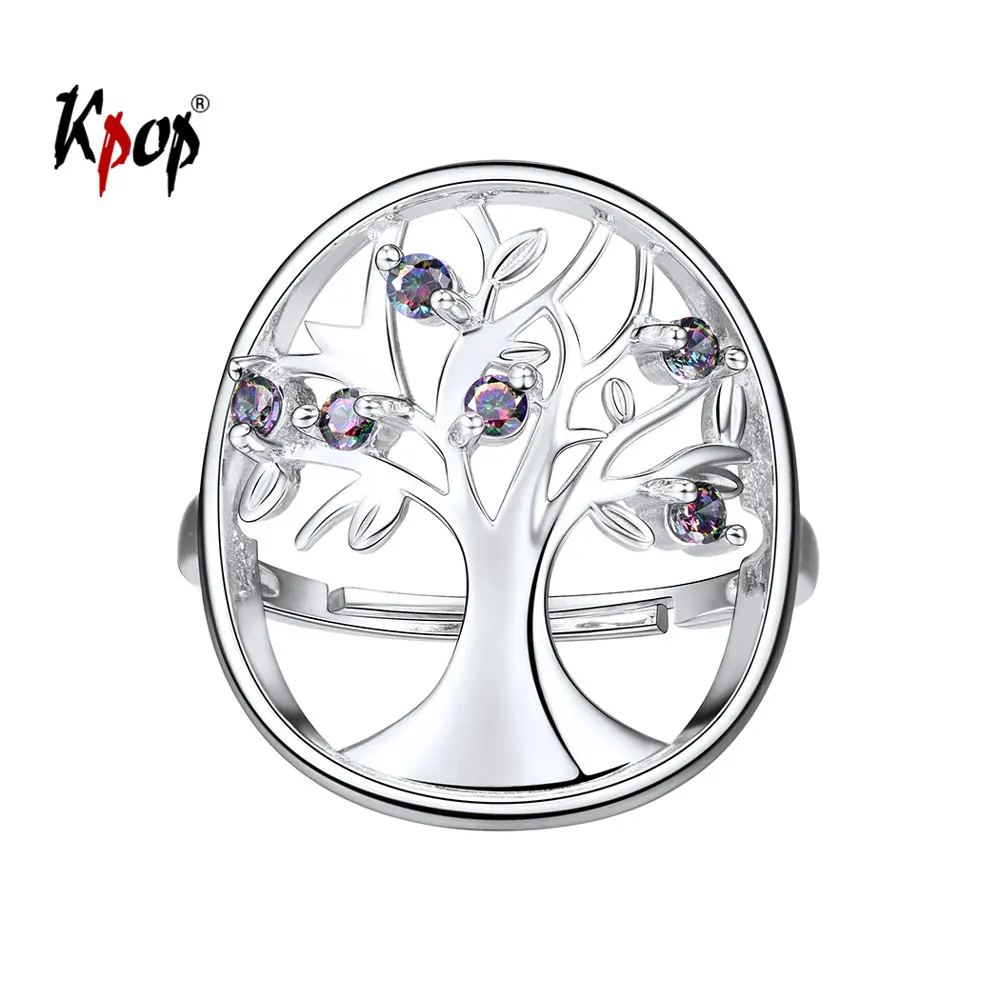 Kpop Tree of Life Ring Wedding Bridal Jewelry Gift Rainbow Stone 925 Sterling Silver Adjustable Family Tree Ring for Women R6247
Kpop Tree of Life Ring Wedding Bridal Jewelry Gift Rainbow Stone 925 Sterling Silver Adjustable Family Tree Ring for Women R6247