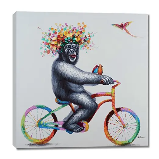 Modern Animal Art Work Riding Gorilla Flower Monkey Oil Painting for Living Room Top Artist Animal Pictures Home Decoration Gift
Modern Animal Art Work Riding Gorilla Flower Monkey Oil Painting for Living Room Top Artist Animal Pictures Home Decoration Gift
