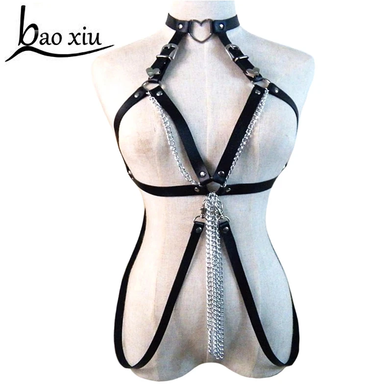 New Women Ladies Fashion Punk Gothic Bra pu leather Harness Belts Body Bondage Top Chest Straps metal chain tassel accessories
New Women Ladies Fashion Punk Gothic Bra pu leather Harness Belts Body Bondage Top Chest Straps metal chain tassel accessories