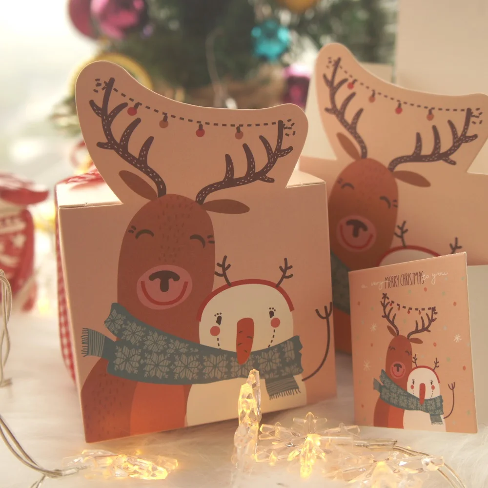 30pcs Christmas is be there elk friends design Paper Box with ribbon card as candy Cookie gift Packaging DIY gift Use
30pcs Christmas is be there elk friends design Paper Box with ribbon card as candy Cookie gift Packaging DIY gift Use