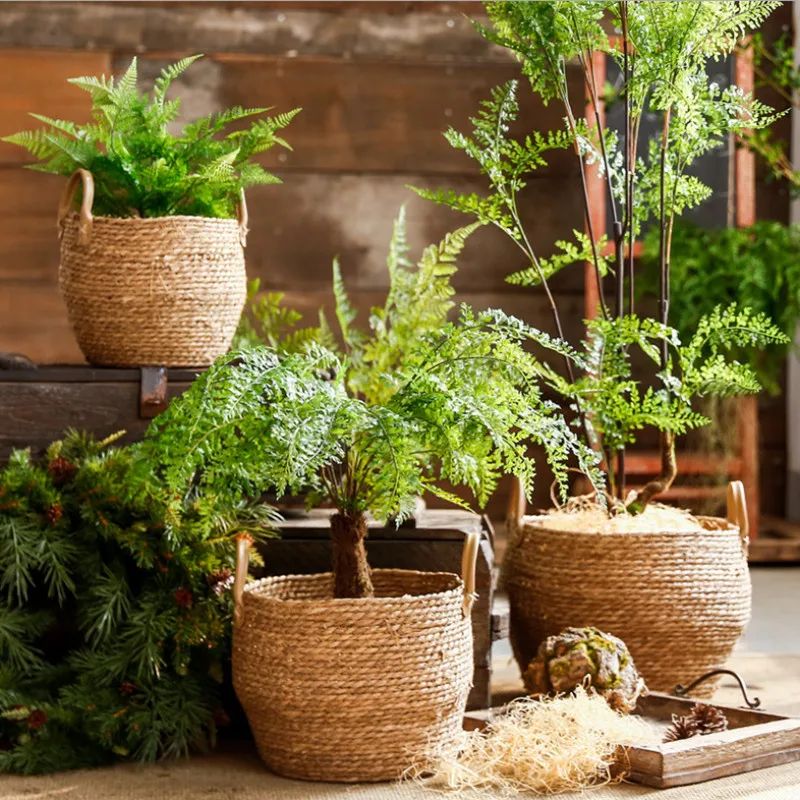 cestos decoration Planter Pot Woven Flower Fruit Basket with Handles Wedding Easter Straw Seagrass Plant Basket Baskets
cestos decoration Planter Pot Woven Flower Fruit Basket with Handles Wedding Easter Straw Seagrass Plant Basket Baskets