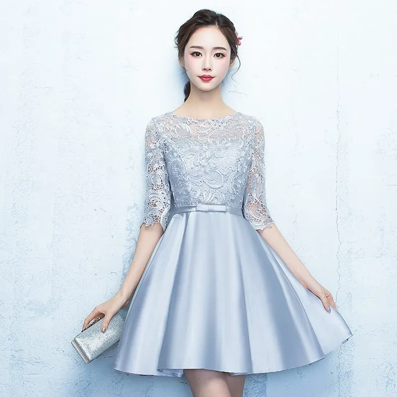 Aswomoye Short Silver Evening Dress 2018 Elegant Banquet Prom Dresses Half Sleeve Party Dress Illusion O-Neck robe de soiree
Aswomoye Short Silver Evening Dress 2018 Elegant Banquet Prom Dresses Half Sleeve Party Dress Illusion O-Neck robe de soiree