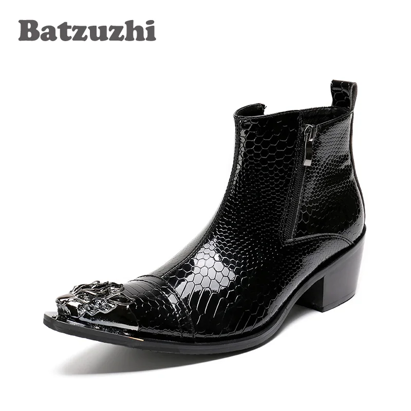 Batzuzhi Fashion Men Boots Pointed Iron Toe Zipper Men's Ankle Boots Designer Black Leather Men Boots Cowboy bota masculina
Batzuzhi Fashion Men Boots Pointed Iron Toe Zipper Men's Ankle Boots Designer Black Leather Men Boots Cowboy bota masculina