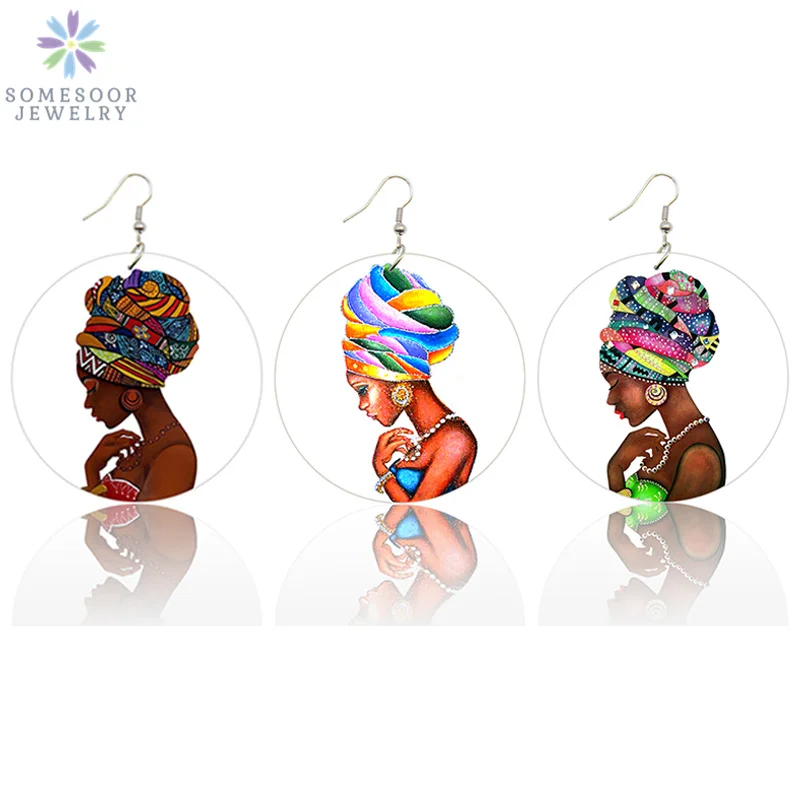 SOMESOOR Printed Hedawrap Woman Afro Wooden Ethnic Earrings Vintage Black Queen Hair Painting 6cm Flat Round Wood Jewelry Gifts
SOMESOOR Printed Hedawrap Woman Afro Wooden Ethnic Earrings Vintage Black Queen Hair Painting 6cm Flat Round Wood Jewelry Gifts