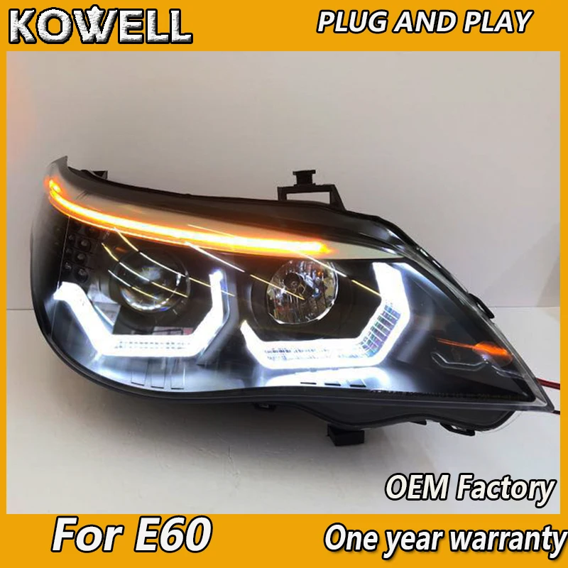 2pcs Car Styling For 5 Series E60 headlights 2003-2007 For E60 LED head lamp Angel eye led DRL front light Xenon Lens
2pcs Car Styling For 5 Series E60 headlights 2003-2007 For E60 LED head lamp Angel eye led DRL front light Xenon Lens
