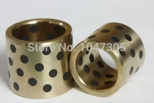 

JDB 304564 oilless impregnated graphite brass bushing straight copper type, solid self lubricant Embedded bronze Bearing bush