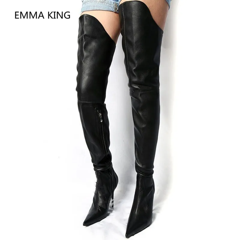 2019 New Women Over The Knee Knight Boots Pointed Toe High Heels Black Leather Ladies Winter Gothic Shoes Woman Thigh High Boots
2019 New Women Over The Knee Knight Boots Pointed Toe High Heels Black Leather Ladies Winter Gothic Shoes Woman Thigh High Boots