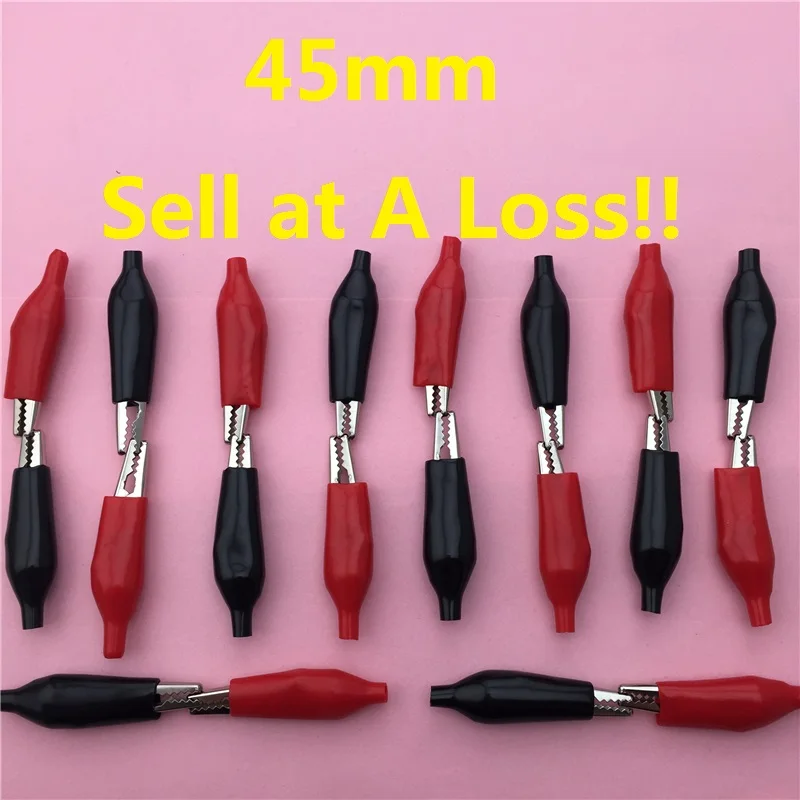 20pcs/lot 45MM Metal Alligator Clip G100 Crocodile Electrical Clamp for Testing Probe Meter Black and Red with Plastic Cover
20pcs/lot 45MM Metal Alligator Clip G100 Crocodile Electrical Clamp for Testing Probe Meter Black and Red with Plastic Cover