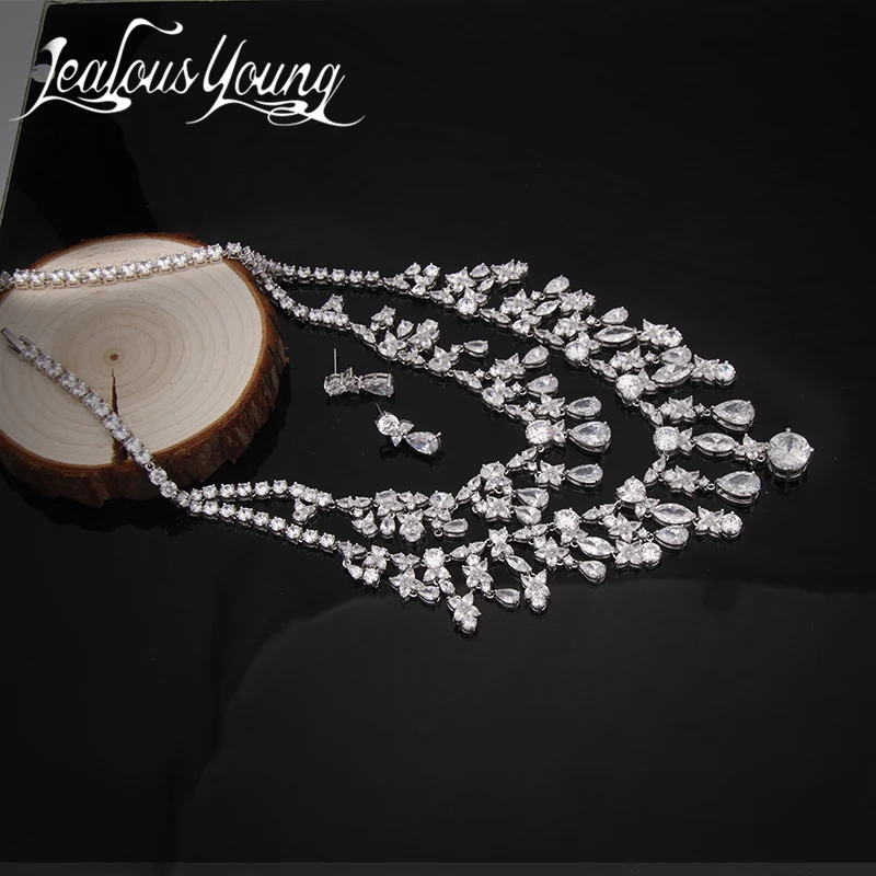 Gorgeous Luxury Bridal Jewelry Sets Poem of Spring Top Quality CZ Tassel Necklace Flower Earrings Bijoux Accessories AS079
Gorgeous Luxury Bridal Jewelry Sets Poem of Spring Top Quality CZ Tassel Necklace Flower Earrings Bijoux Accessories AS079