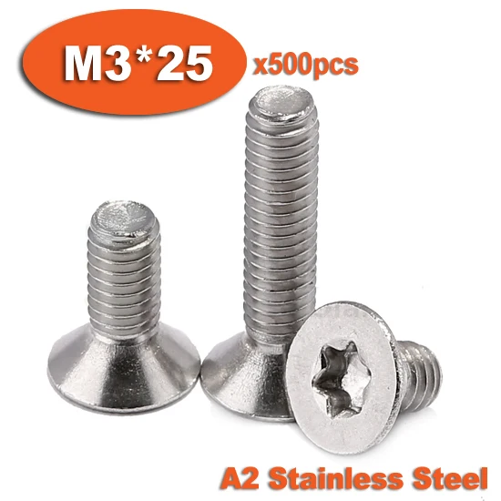 500pcs DIN965 M3 x 25 A2 Stainless Steel Torx Countersunk Flat Head Screw Screws
500pcs DIN965 M3 x 25 A2 Stainless Steel Torx Countersunk Flat Head Screw Screws