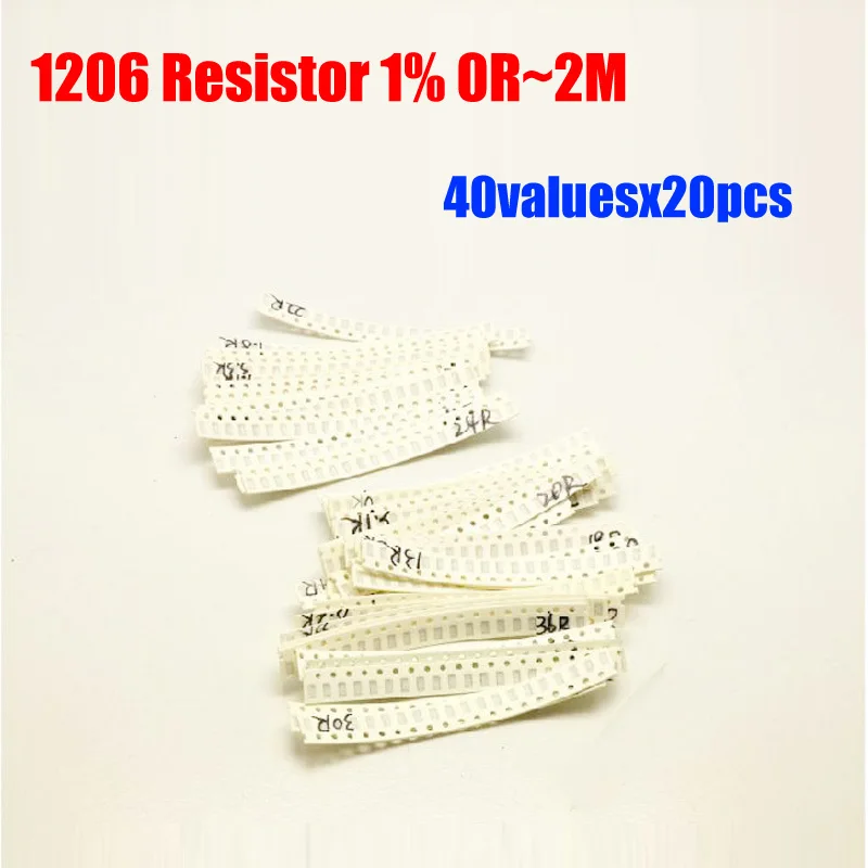1206 40valuesX20pcs=800pcs SMD Resistor Kit 0R~2M Resistor Pack 1% Torlerance
1206 40valuesX20pcs=800pcs SMD Resistor Kit 0R~2M Resistor Pack 1% Torlerance