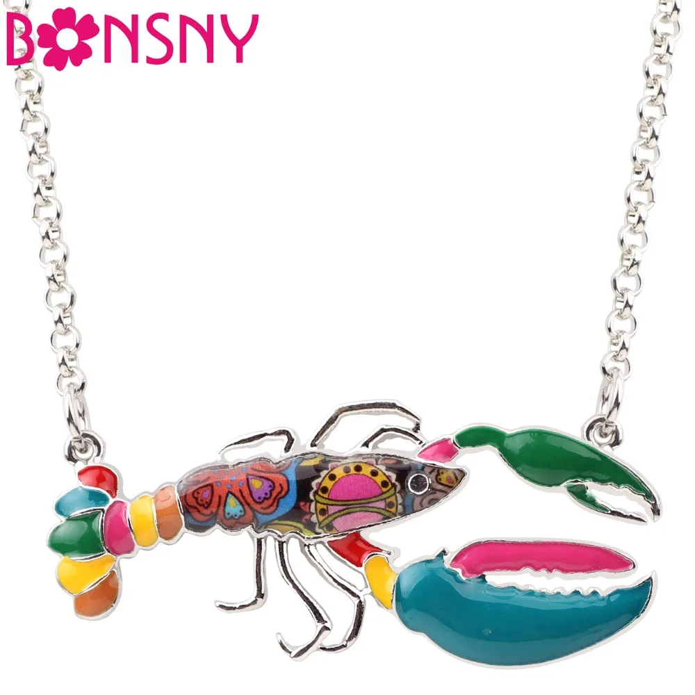 Bonsny Statement Enamel Metal Crawfish Shrimp Lobster Necklace Pendants Chain Fashion Ocean Animal Jewelry For Women Accessories
Bonsny Statement Enamel Metal Crawfish Shrimp Lobster Necklace Pendants Chain Fashion Ocean Animal Jewelry For Women Accessories