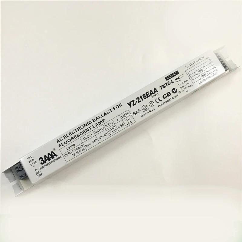 3AAA YZ-218EAA T8/TC-L 220V 2X18W 2X15W Electronic Ballast for Emergency Lighting Control System
3AAA YZ-218EAA T8/TC-L 220V 2X18W 2X15W Electronic Ballast for Emergency Lighting Control System