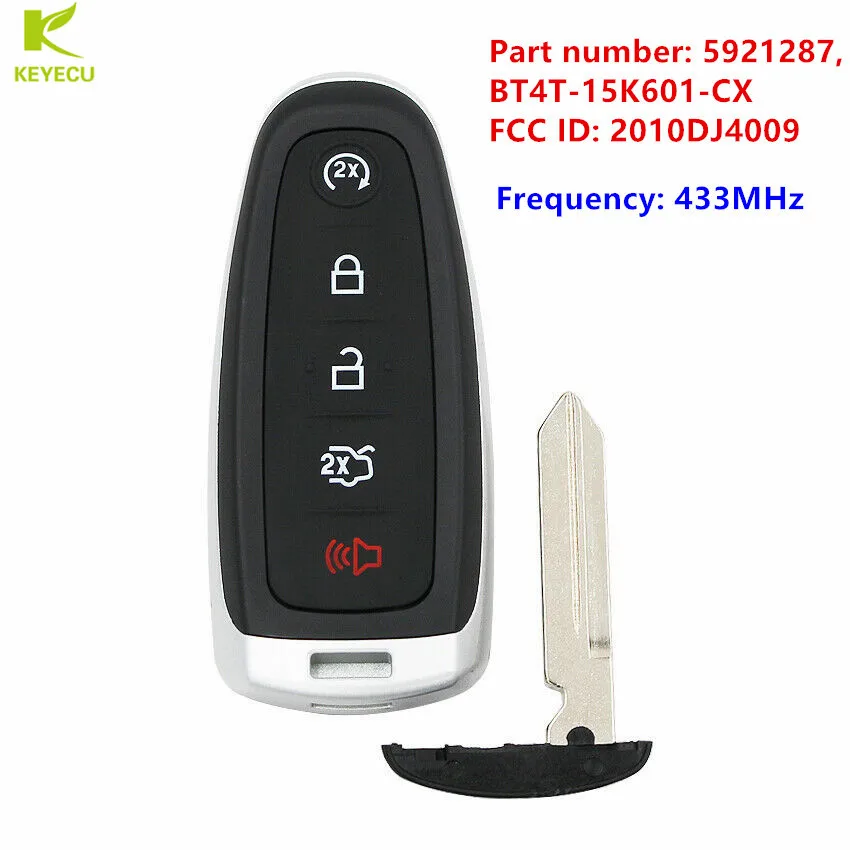KEYECU Replacement Remote Smart Prox Key Fob 433MHz for Ford Edge Escape Explorer Focus Taurus Flex BT4T-15K601-Cx,5921287
KEYECU Replacement Remote Smart Prox Key Fob 433MHz for Ford Edge Escape Explorer Focus Taurus Flex BT4T-15K601-Cx,5921287